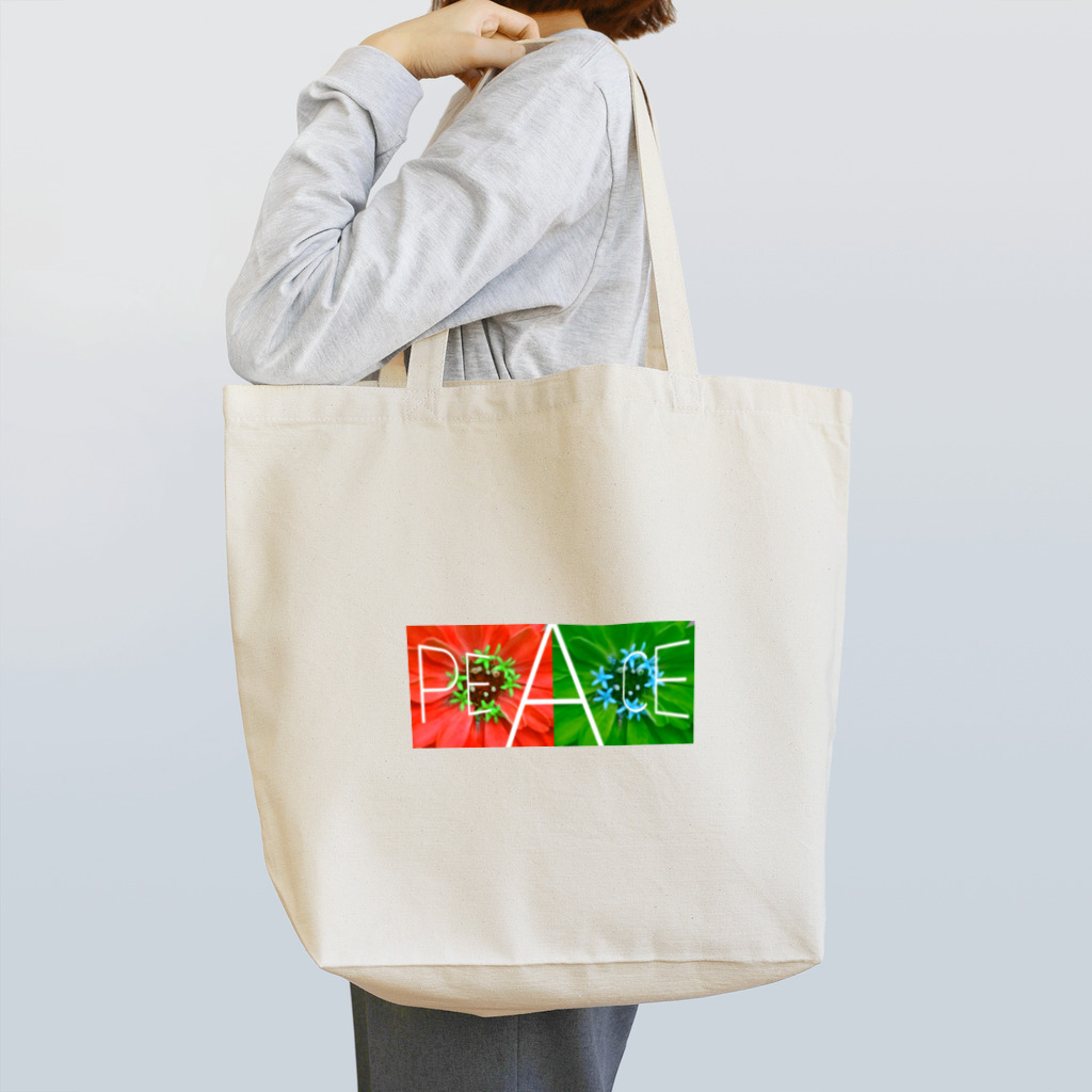 シンプルにpeace in love♡の花peace Tote Bag