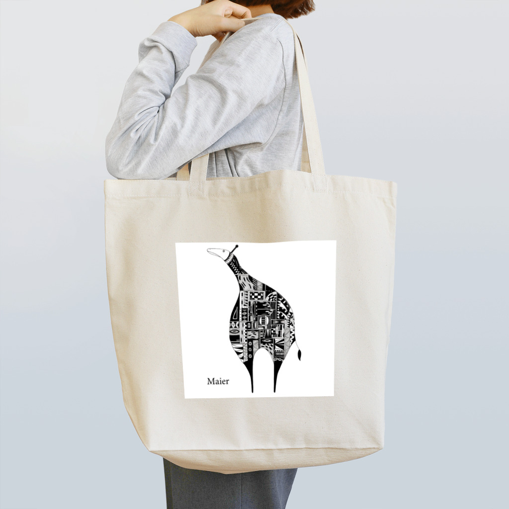 MaierのGiraffe monochrome Tote Bag