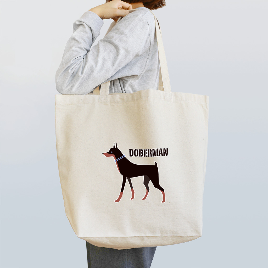 tomokomiyagamiのドーベルマン ブラック Tote Bag