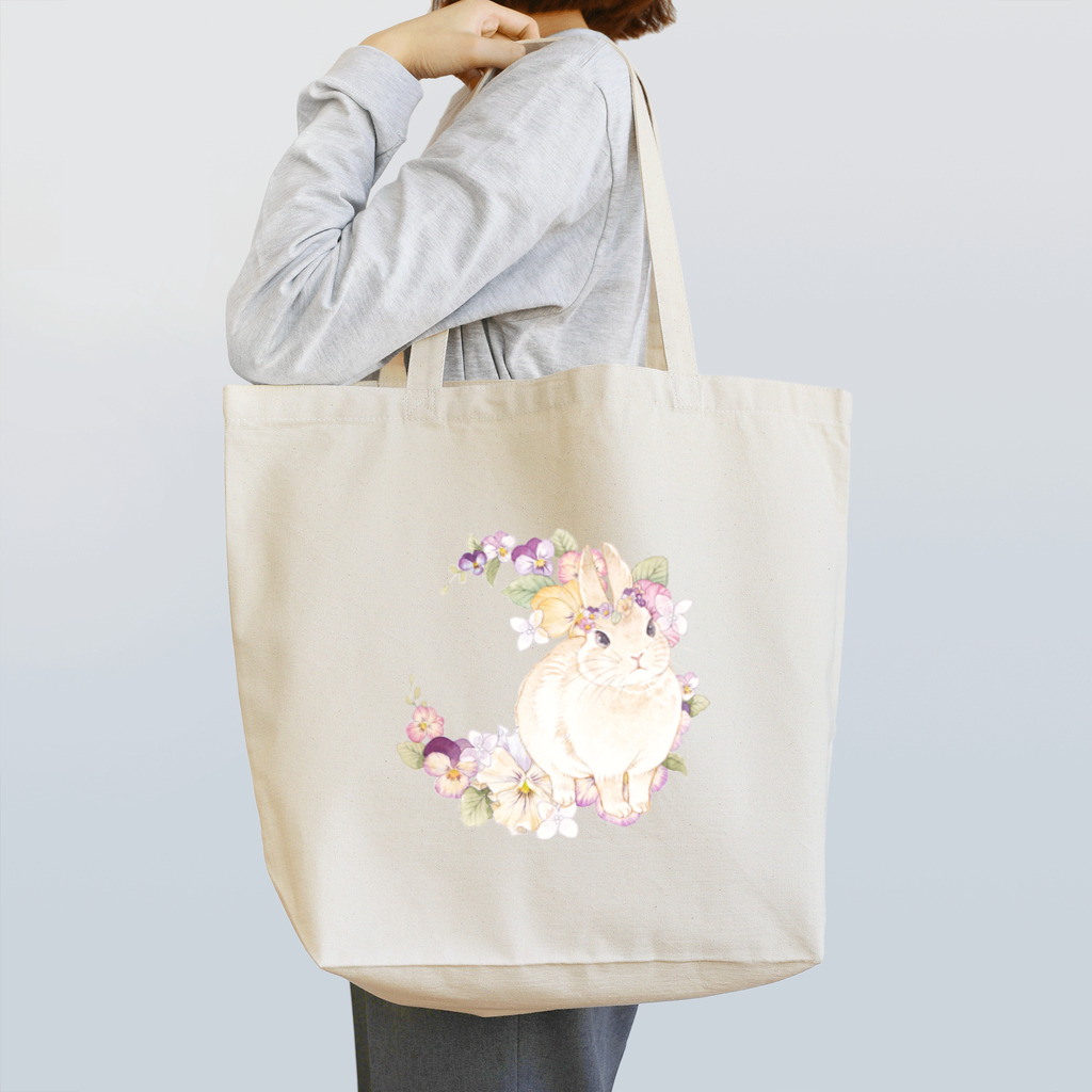 友風子のパンジーうさぎ Tote Bag