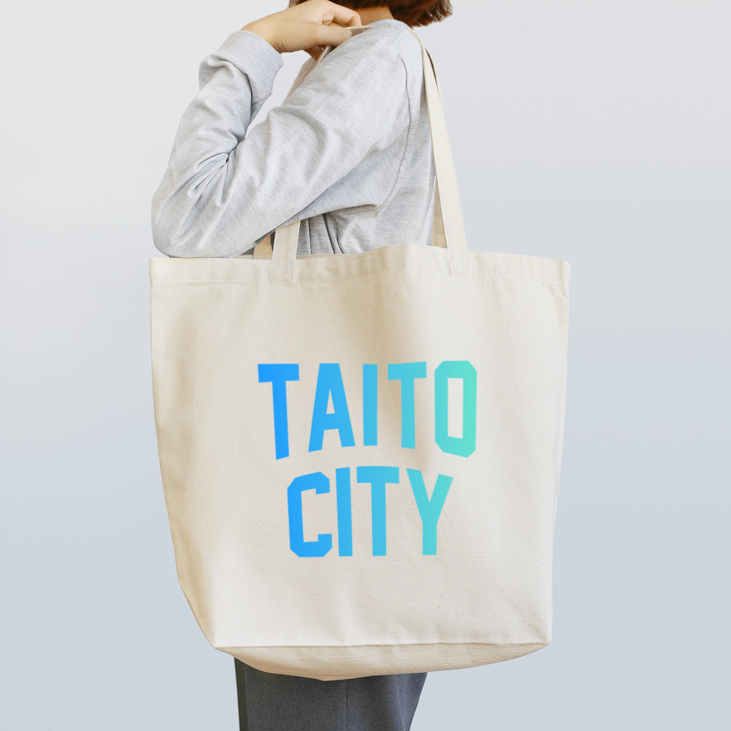 JIMOTO Wear Local Japanの台東区 TAITO WARD ロゴブルー トートバッグ