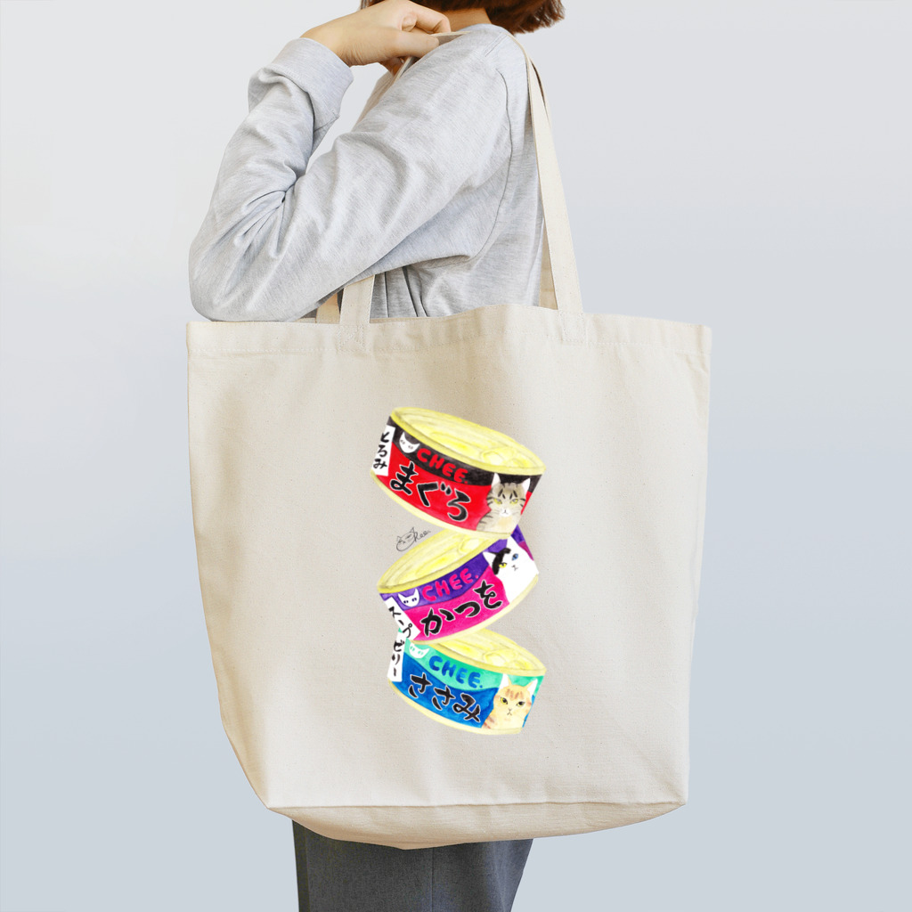 cheeの猫缶３個パック Tote Bag