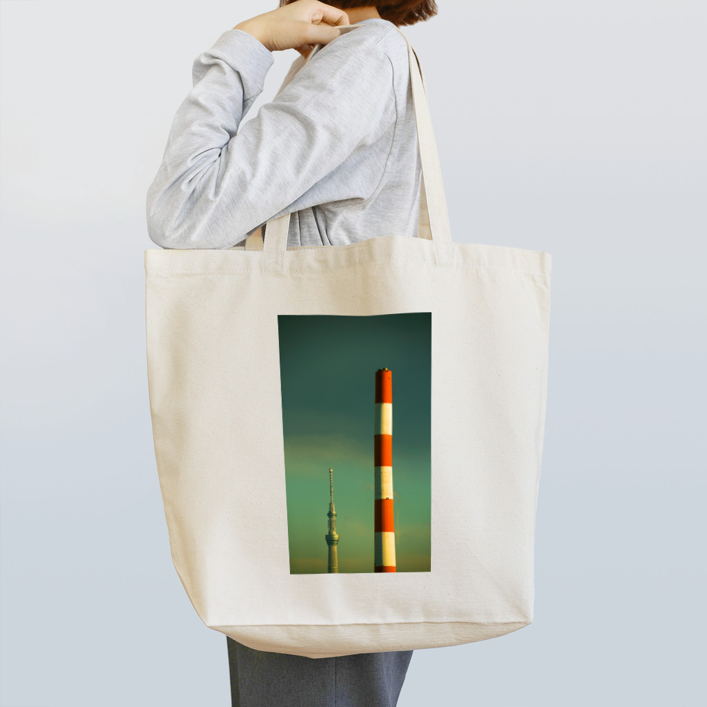 小野寺宏友の赤白煙突と634 Tote Bag