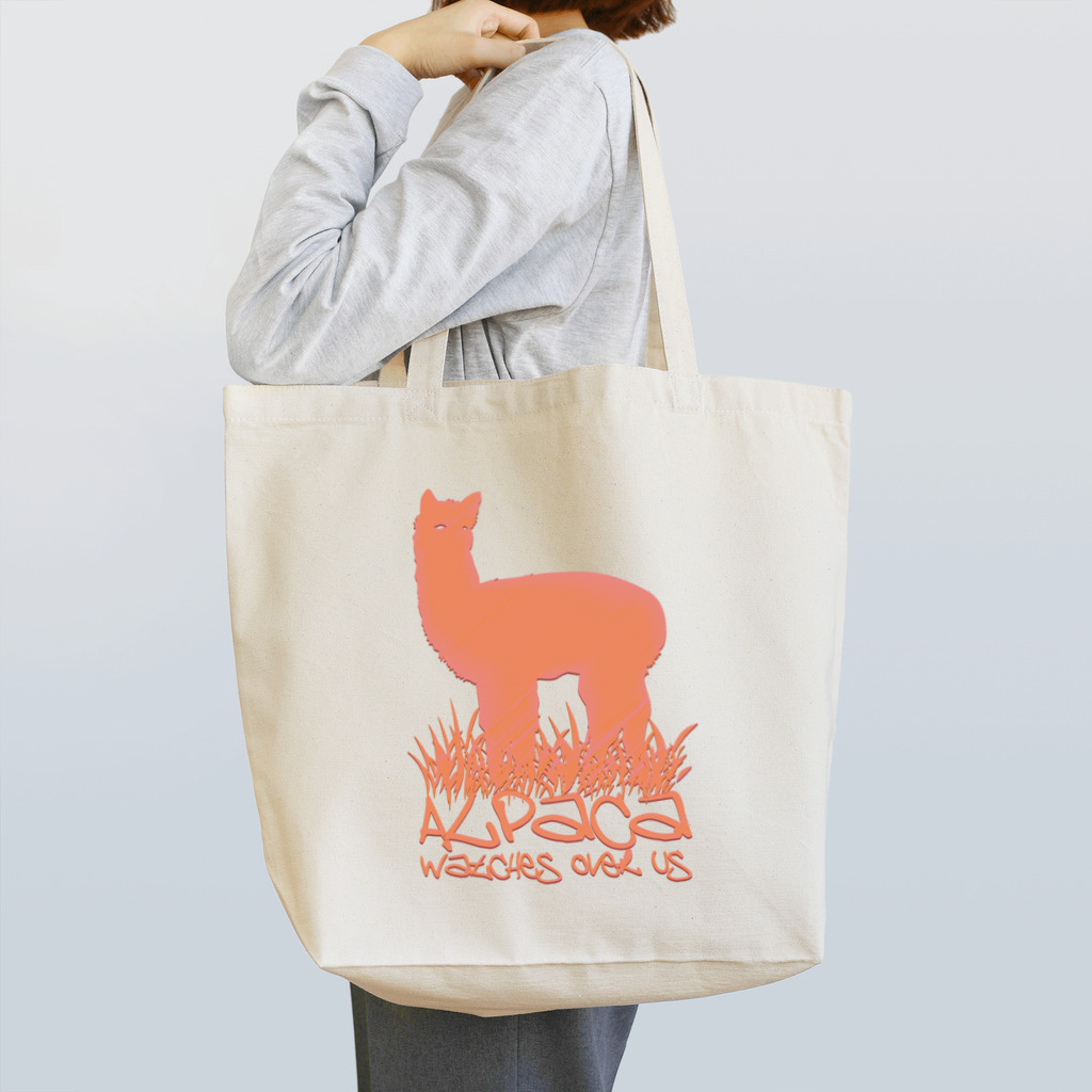 AURA_HYSTERICAのアルパカがみてる Tote Bag