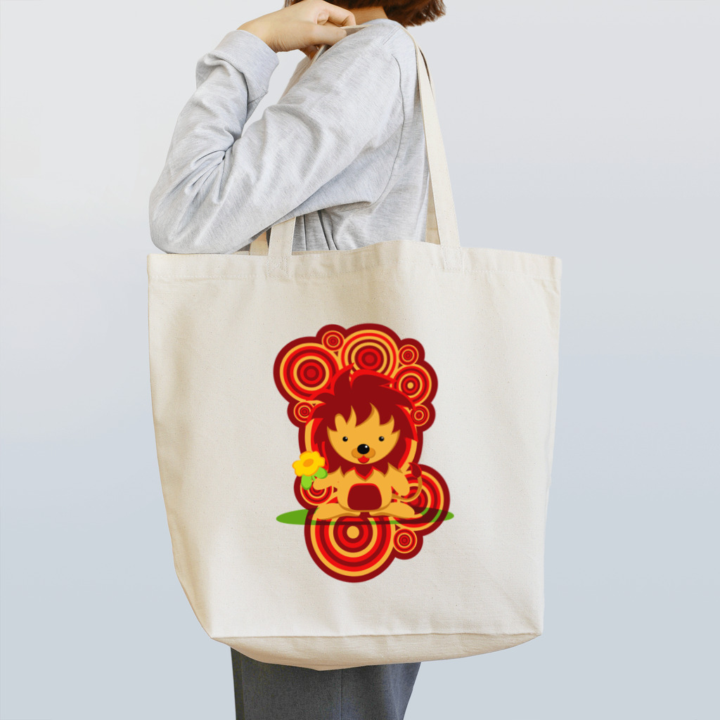 AURA_HYSTERICAの花とライオン トートバッグ