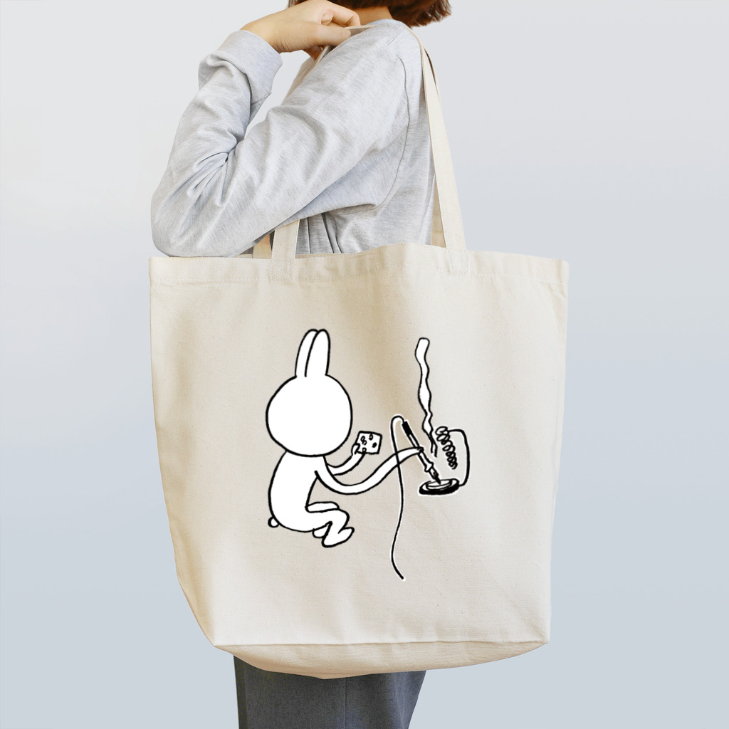 ぴこぽんSUZURIのはんだ付けうさぎ Tote Bag