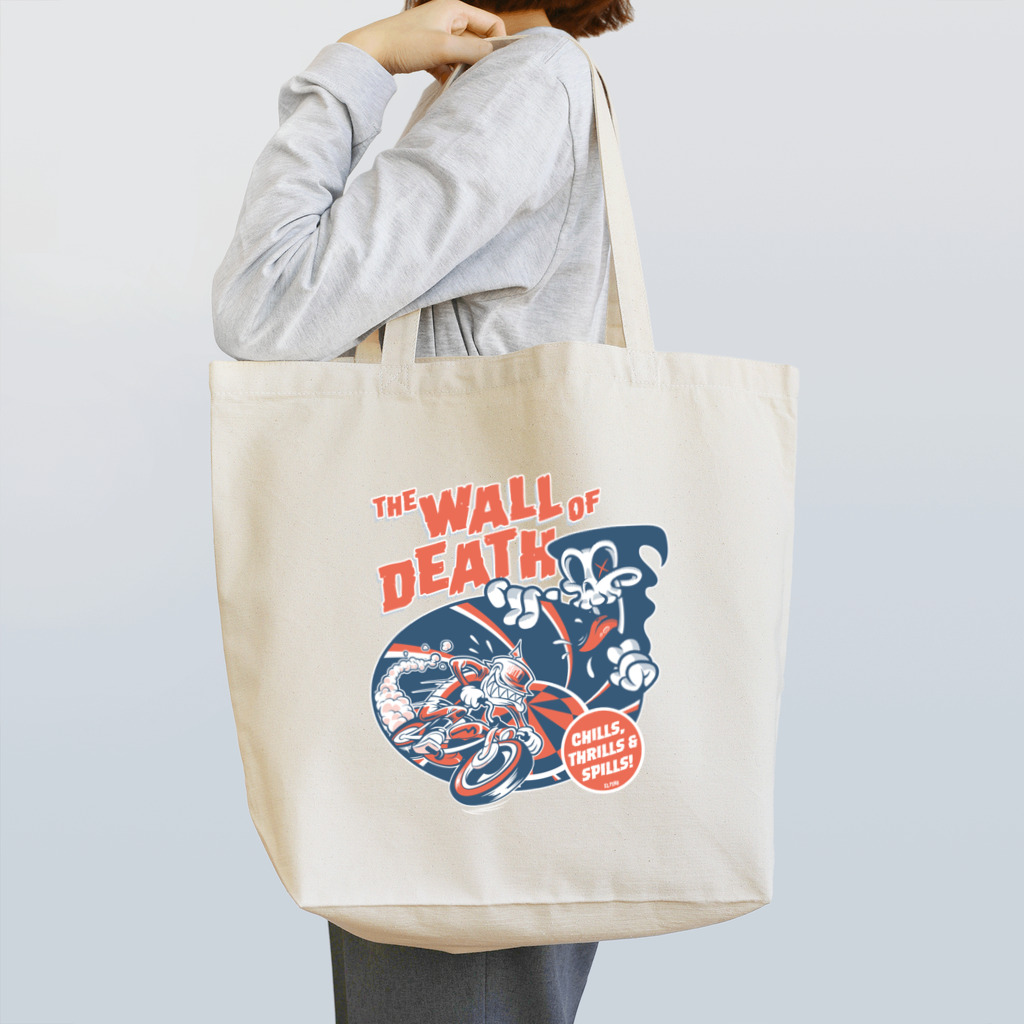 El Pinoのthe Wall of Death : Navy / Red トートバッグ