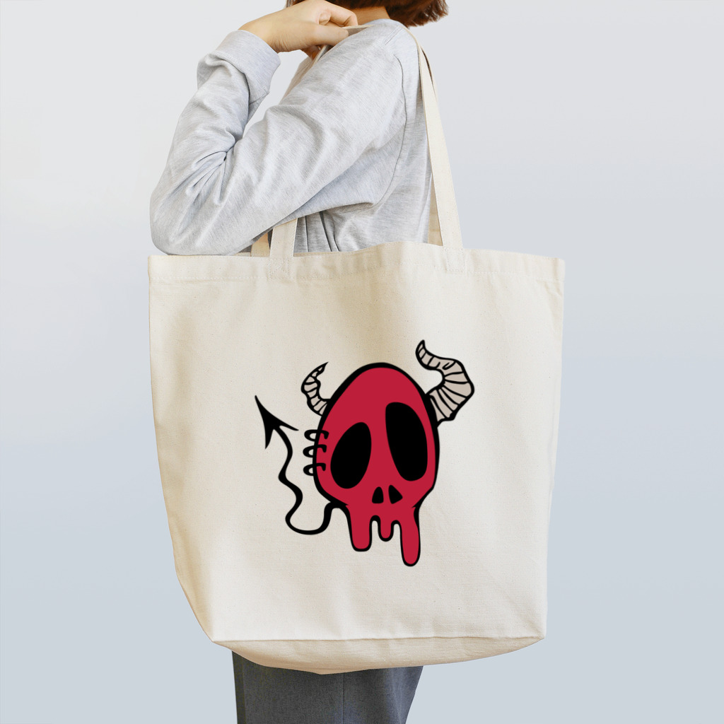 CUBIC ITEMのDevil Skull-Red- Tote Bag