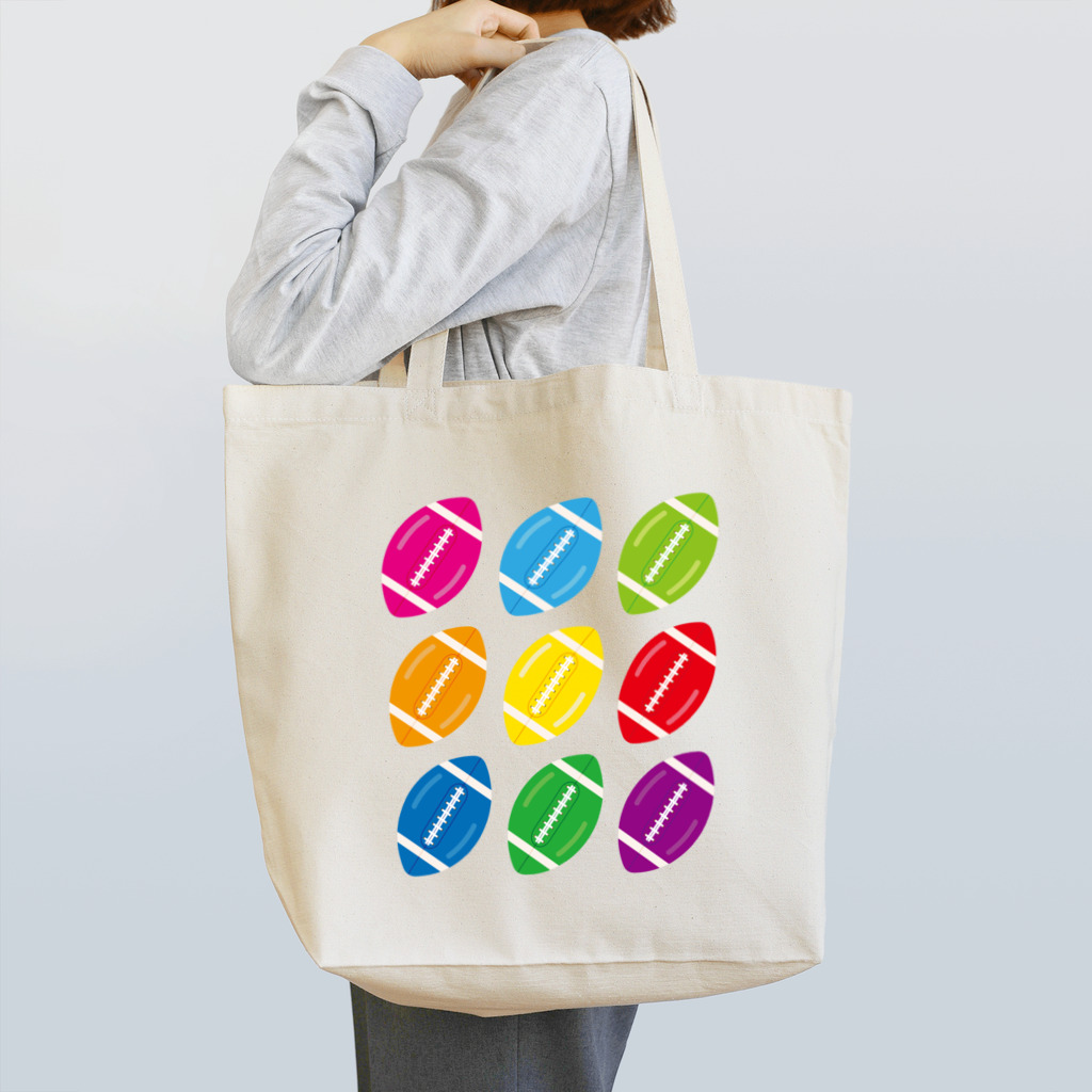 フォーヴァのカラフルラグビーボール Tote Bag