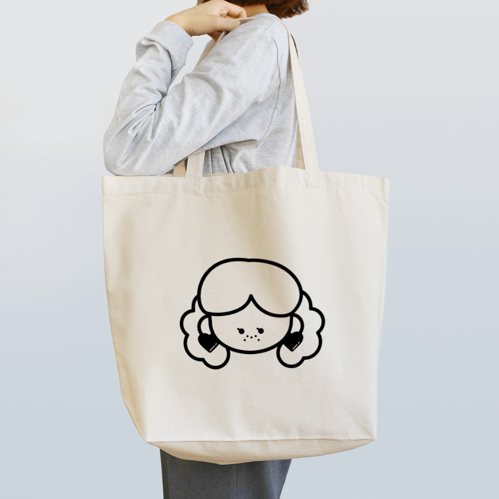 M's SHOP♡のSOBAKASU ガール(ハートのイヤリング) Tote Bag