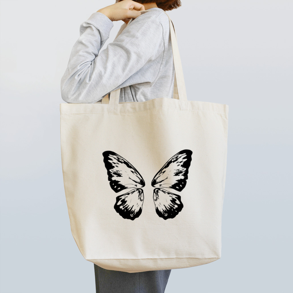 つばめの巣のモノトーン/蝶 Tote Bag