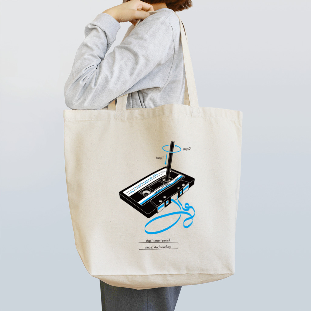 CHABIEのcassette tape & pencil Tote Bag