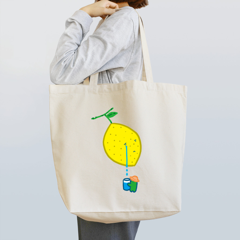 のっぽさんじゅうにの泣きレモン農家 Tote Bag