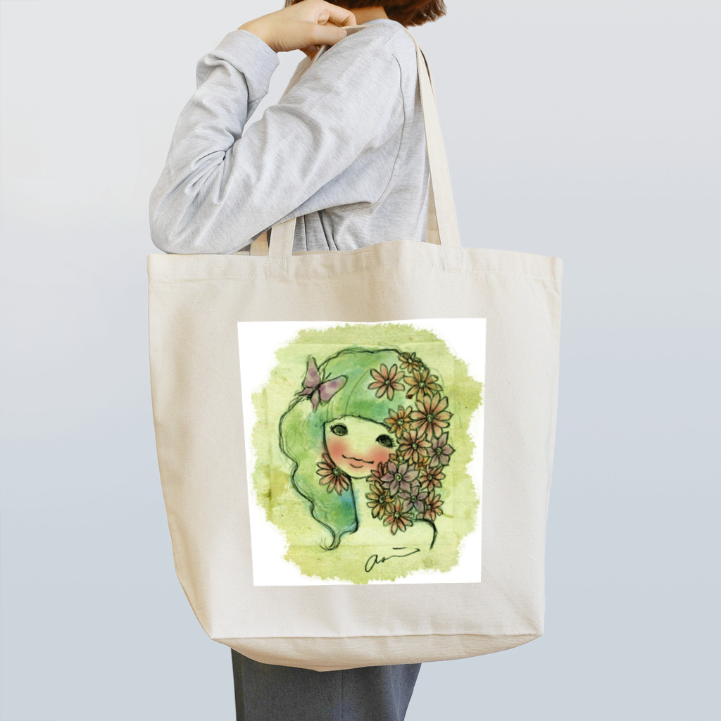 kaeruruの花と少女 Tote Bag