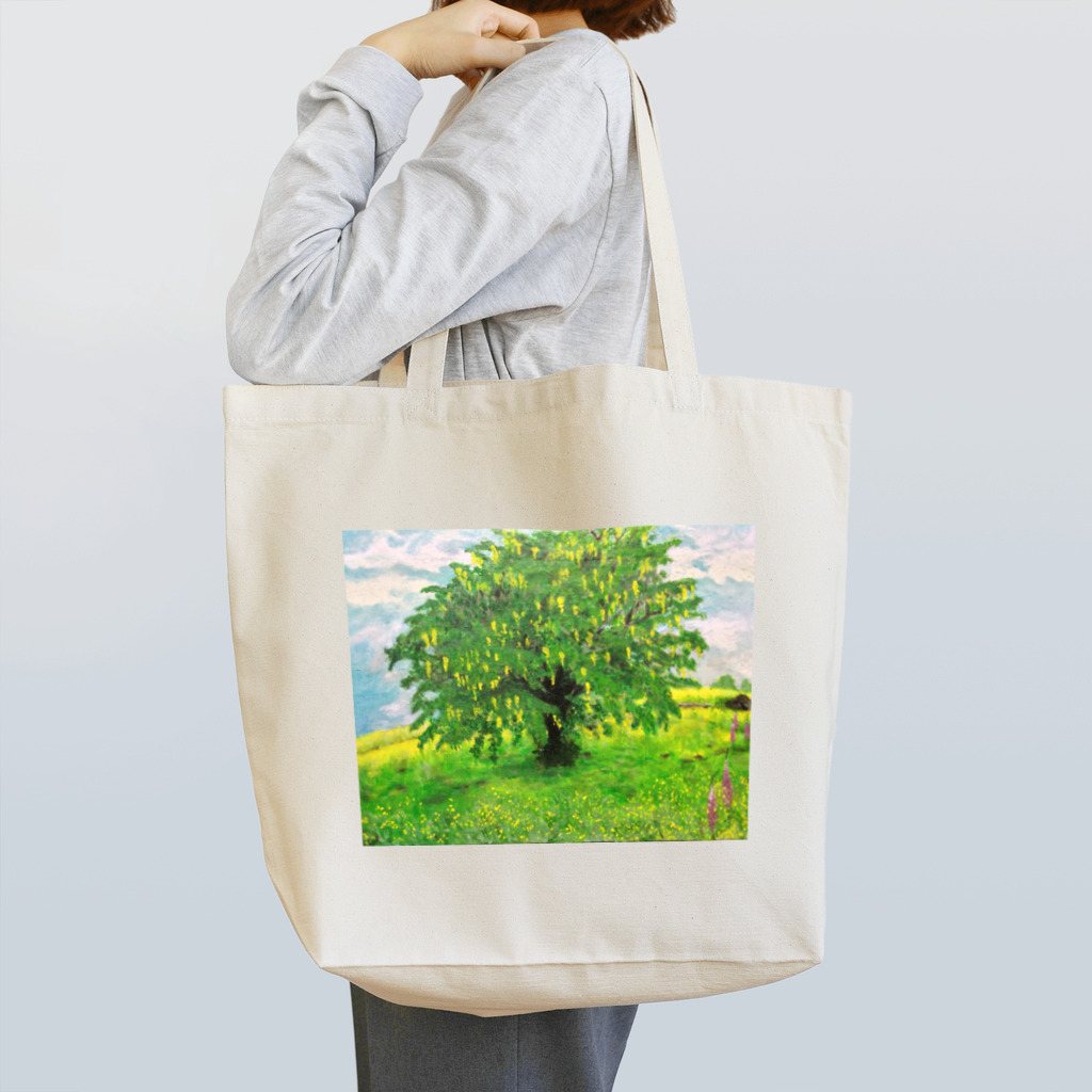 SJMavisの輝くような孤立するキングサリの木：Laburnum Tree in Splendid Isolation トートバッグ