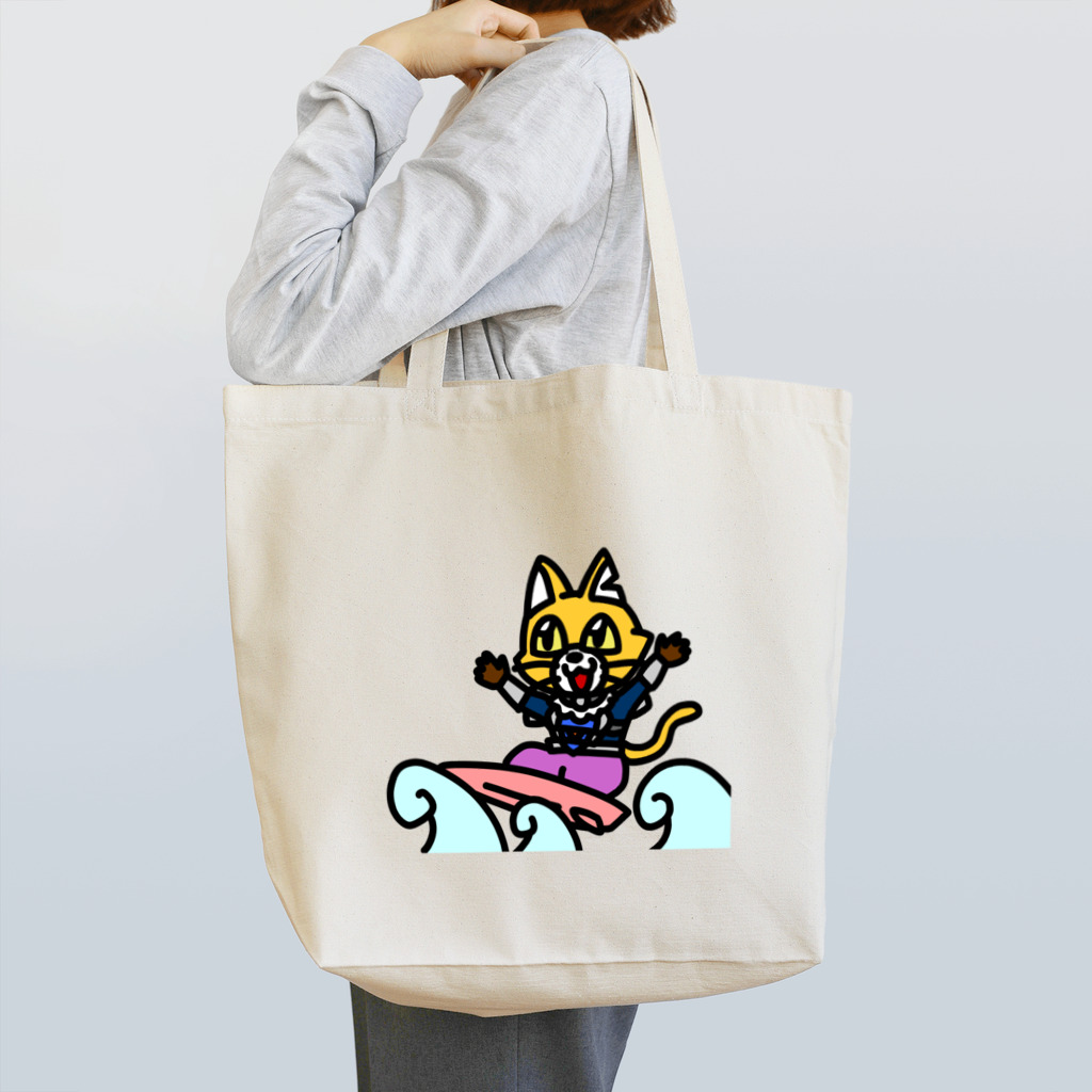 キャットＣのこうじょうけんがくのなみのりキャットC Tote Bag