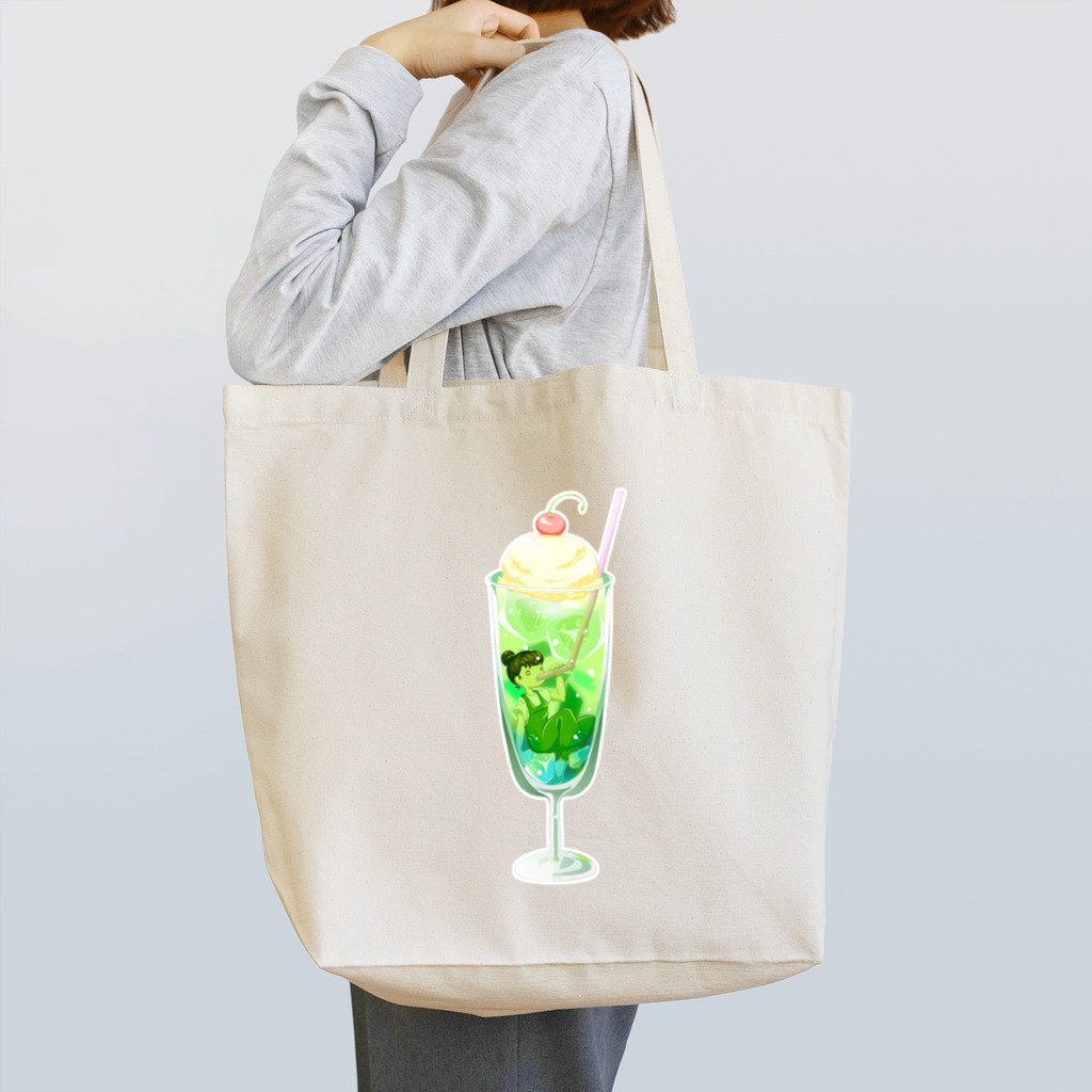 星蜘蛛の巣のぶくぶくメロンソーダ Tote Bag