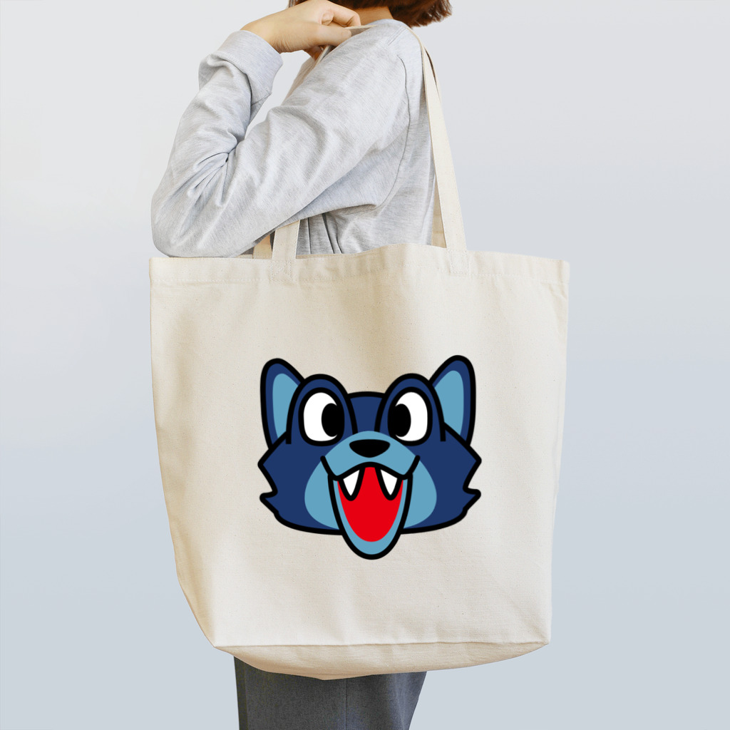 nestori shopのオオカミ（青） トートバッグ