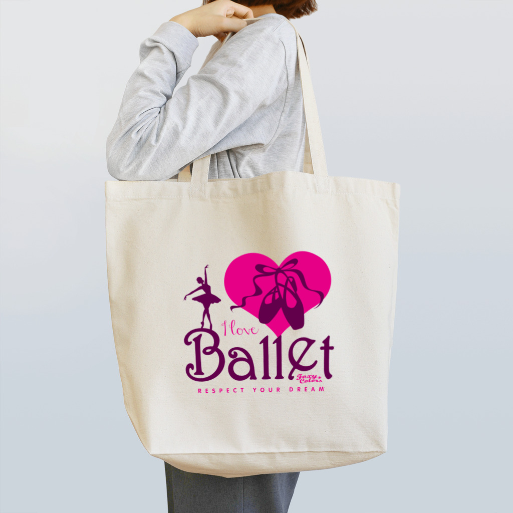 FOXY COLORSのI Love Ballet B Tote Bag