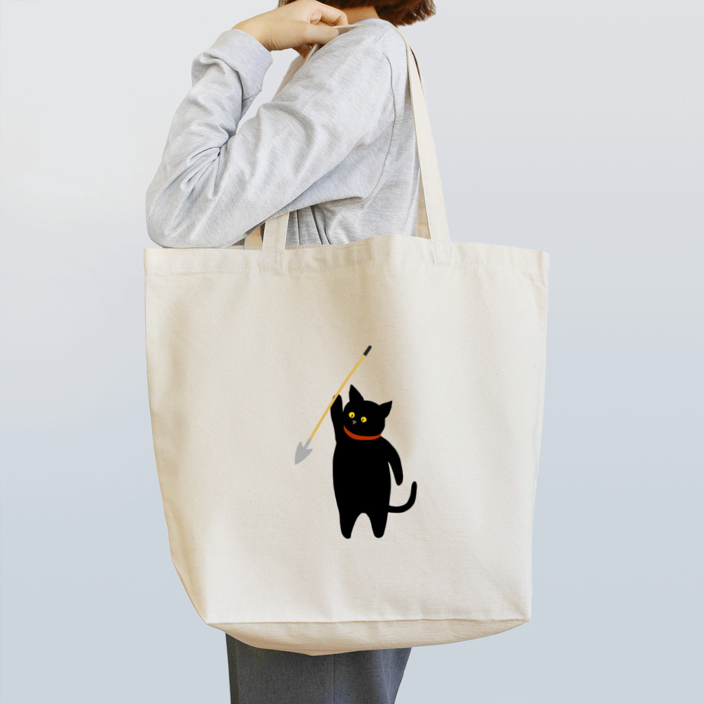atonoatoの銛を持つ黒猫 トートバッグ