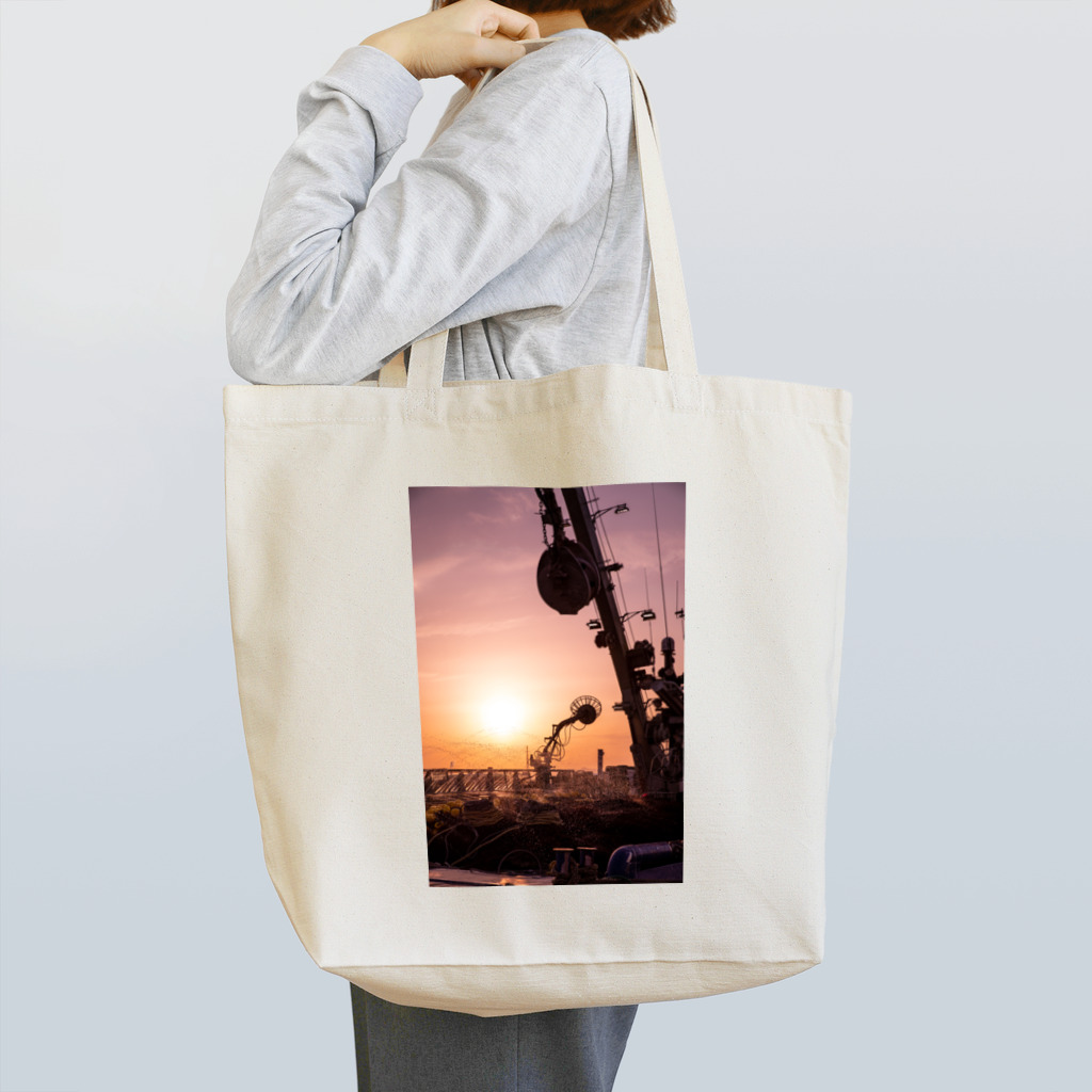 写真プリントの夕焼け小焼け Tote Bag