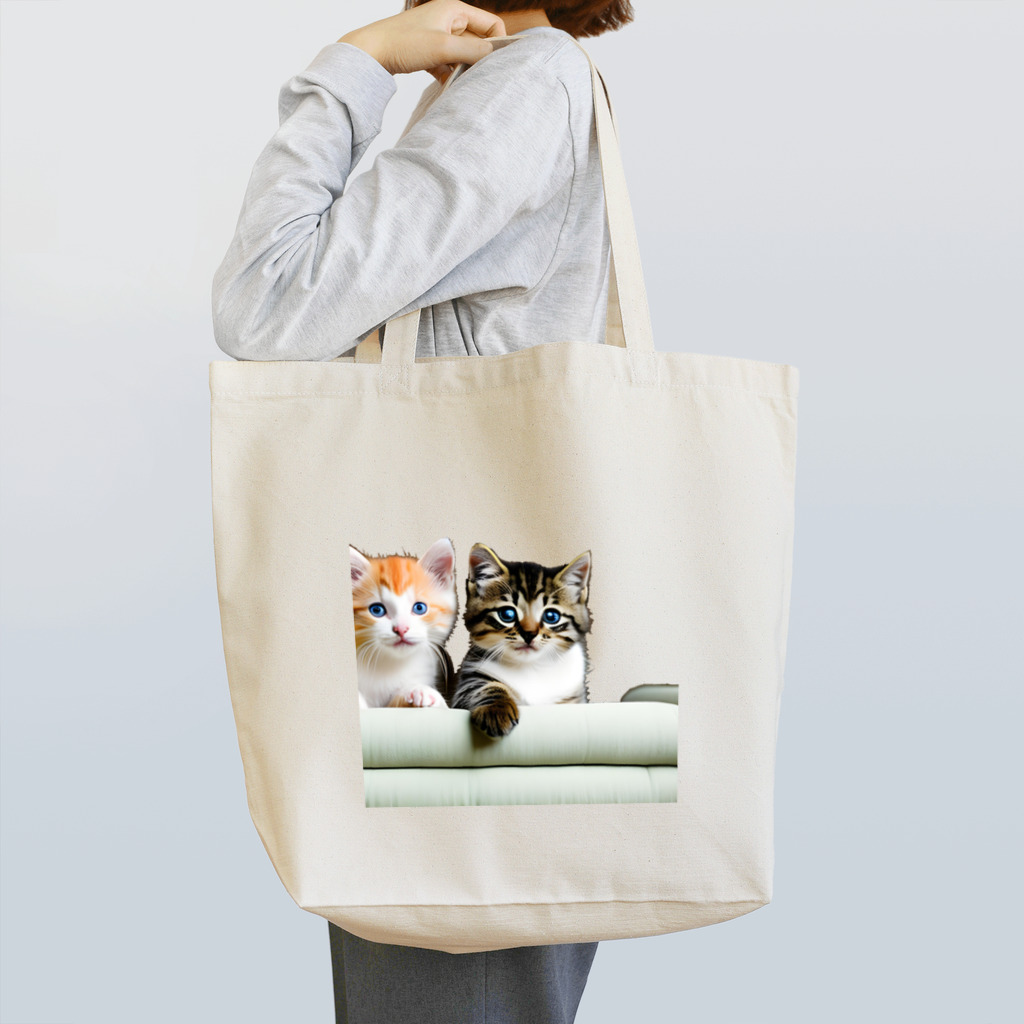 クロネコ宅急便の子猫の微笑み、心のオアシス トートバッグ