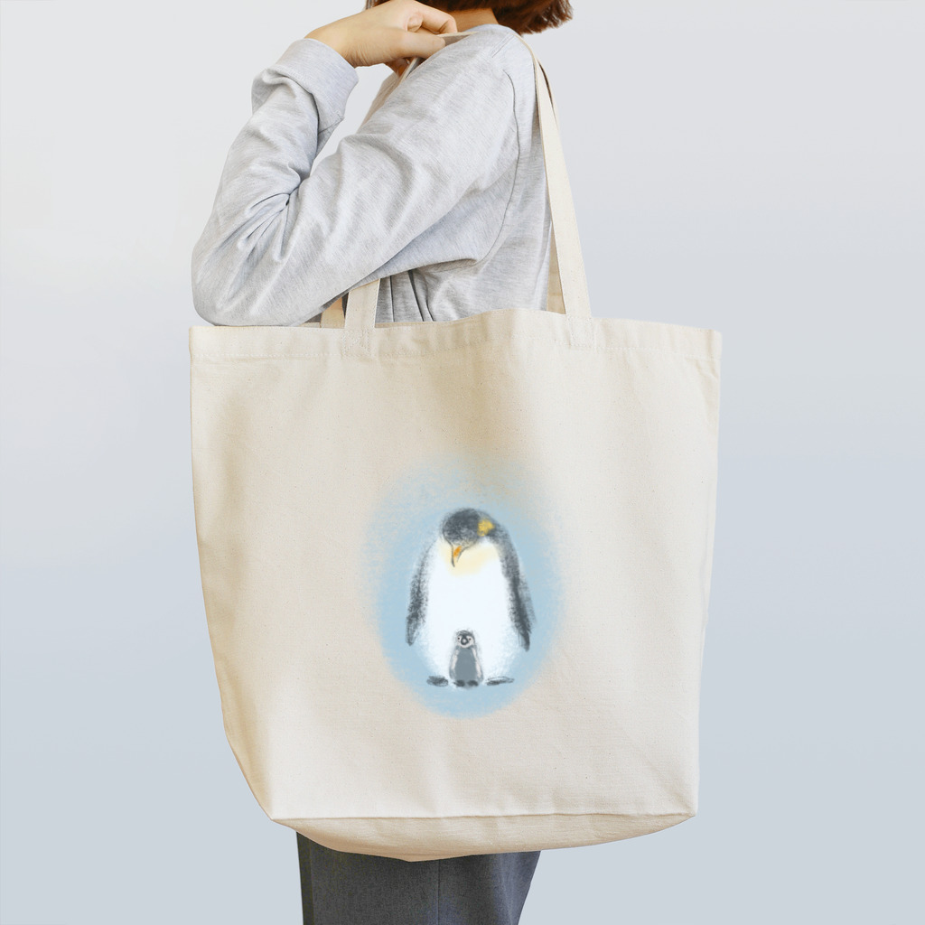 akane_art（茜音工房）のいきものイラスト（皇帝ペンギンの親子） Tote Bag