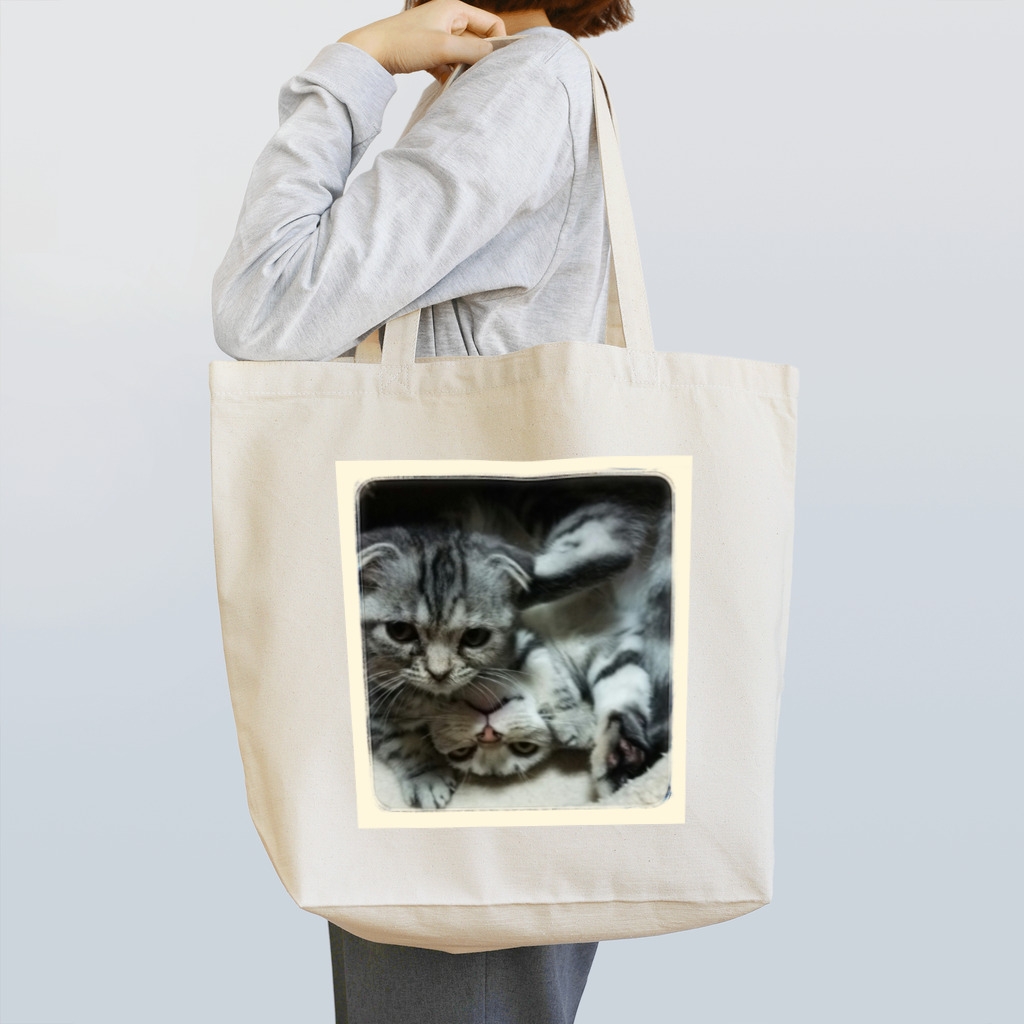 ポロ銀ファクトリー(ФωФ)withきなこの＊猫シリーズ＊二人は仲よし❤～ポロ&マロ～ Tote Bag