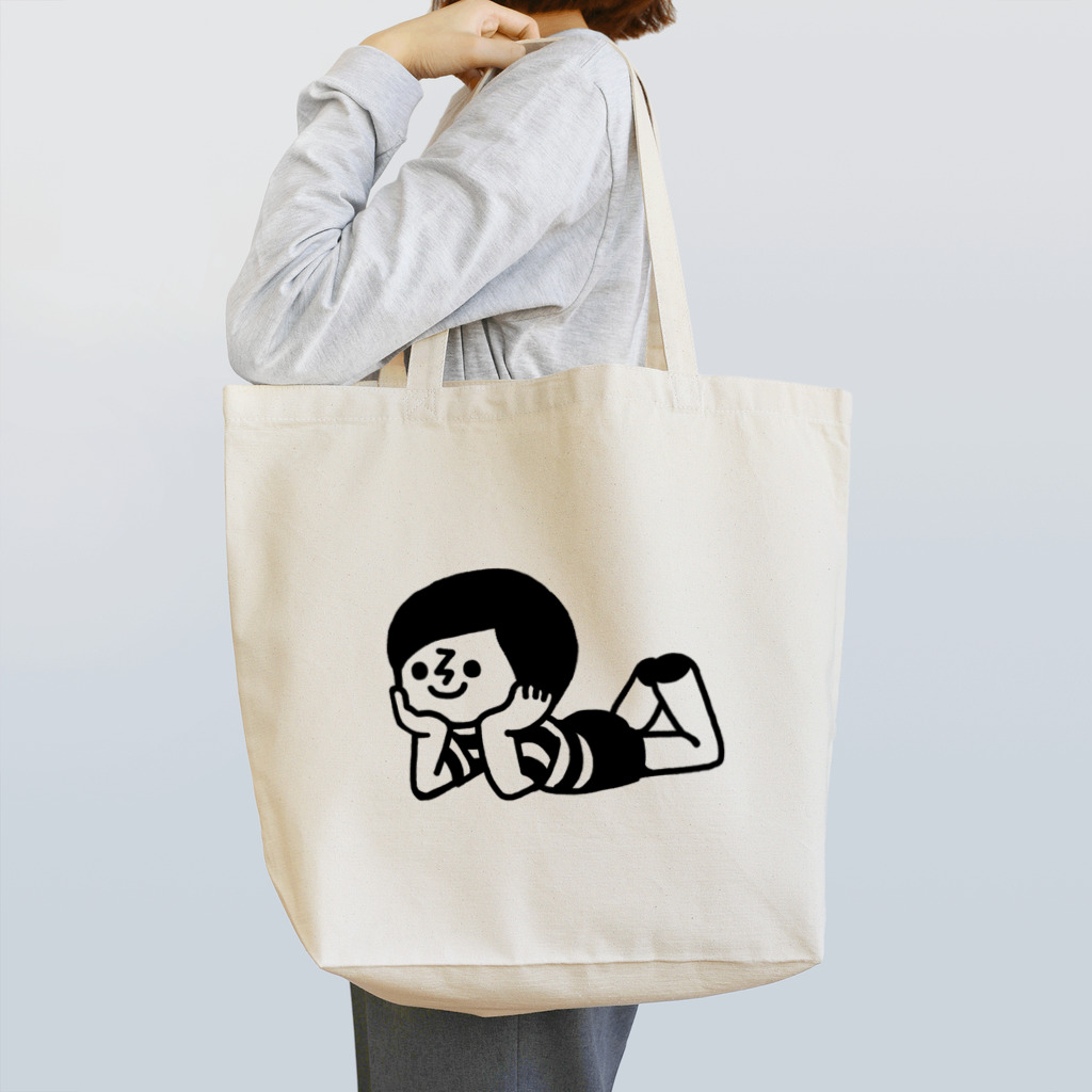 ゴトウミキのボーダー坊や（寝そべり） Tote Bag