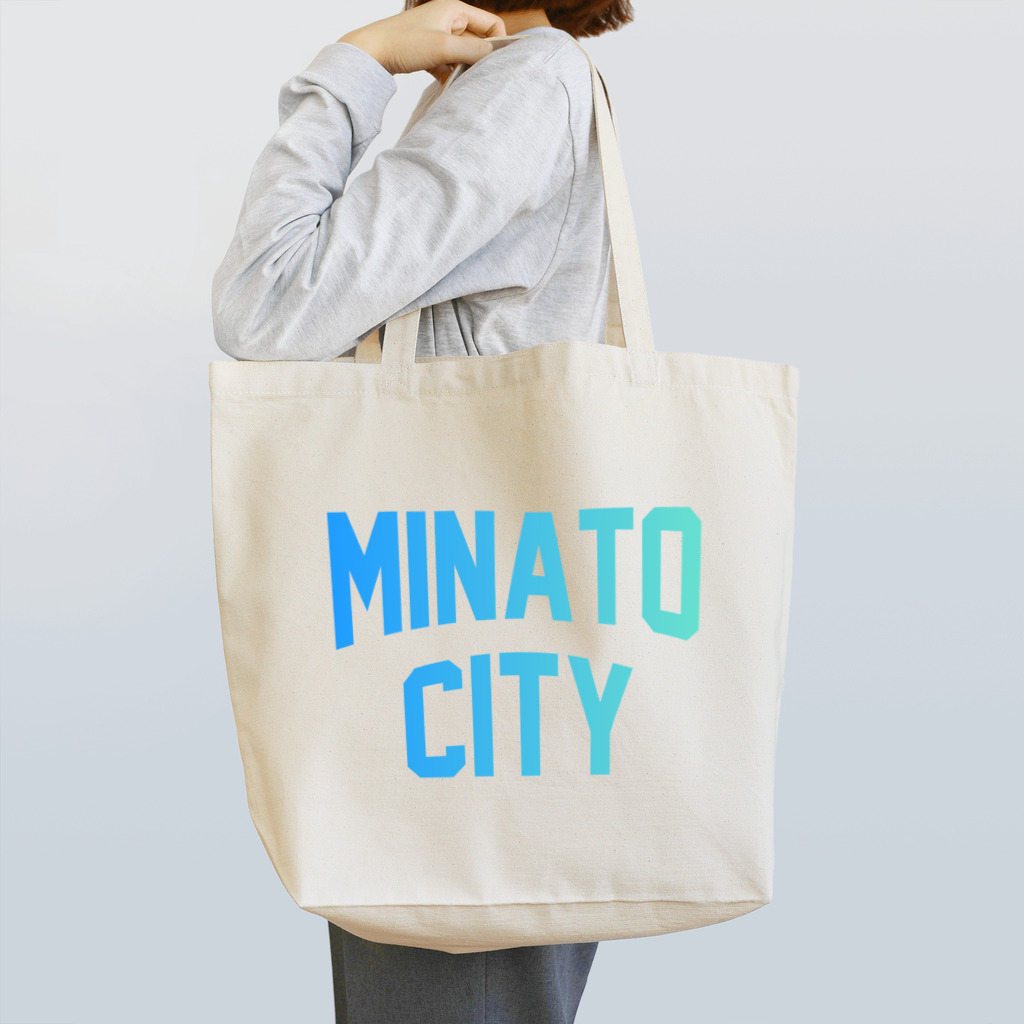 JIMOTO Wear Local Japanの港区 MINATO CITY ロゴブルー Tote Bag