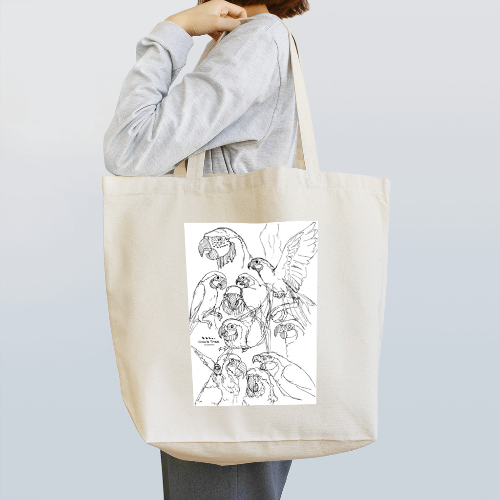 フロッグツリーのらくがきルリコンゴウインコ Tote Bag