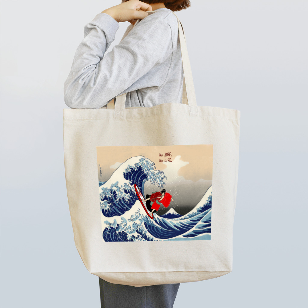Shu-s ArtworksのThe Great Wave off Kanagawa(KABUKI-MONO) Tote Bag