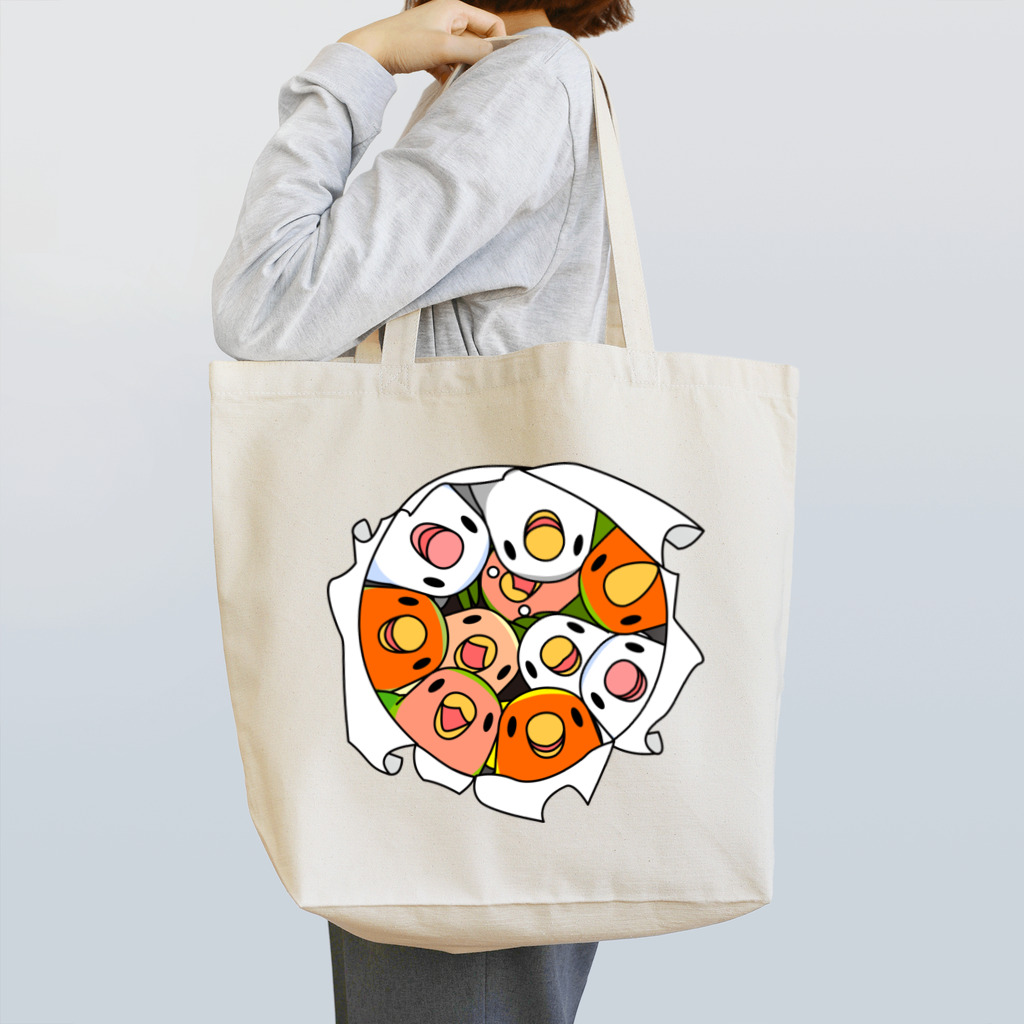 まめるりはことりの三密です！むちむちコザクラインコさん【まめるりはことり】 Tote Bag