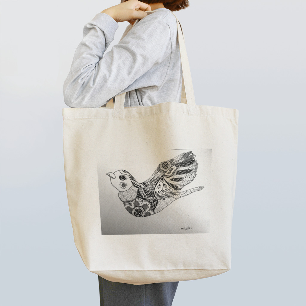 みゆきのはばたく鳥（ゼンタングル） Tote Bag