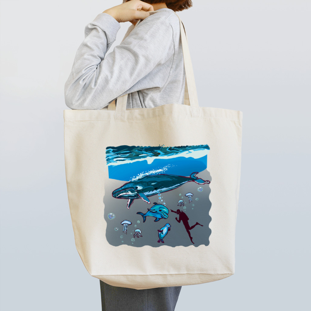 油絵描きの小物売り場のスカンジナビアの海のお散歩 トートバッグ