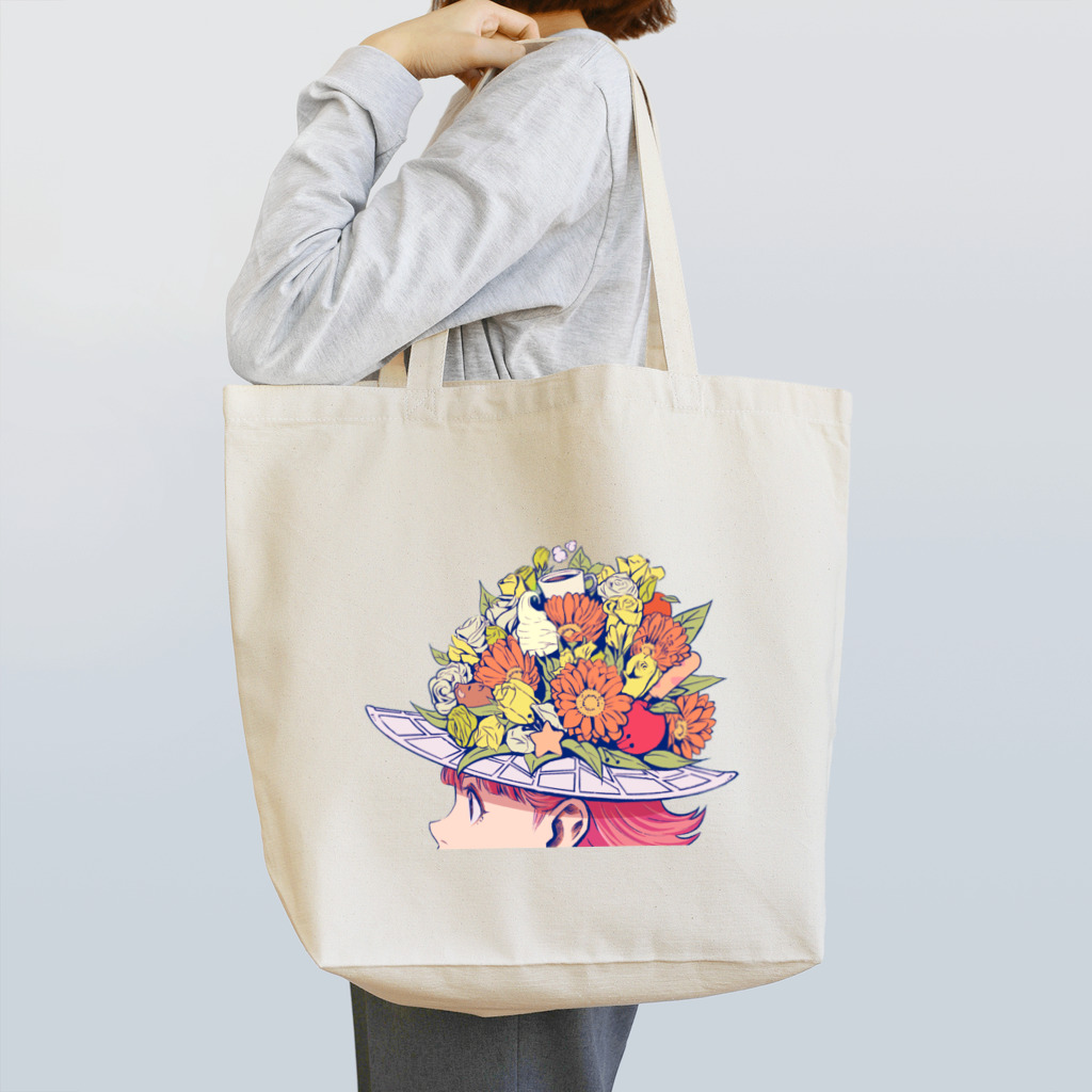 ホリプーイラストショップのflower girl Tote Bag