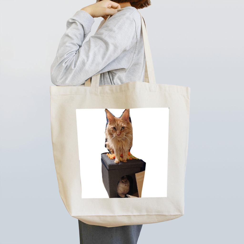 ゴマのような猫の乗ってる猫、乗られてる猫 Tote Bag