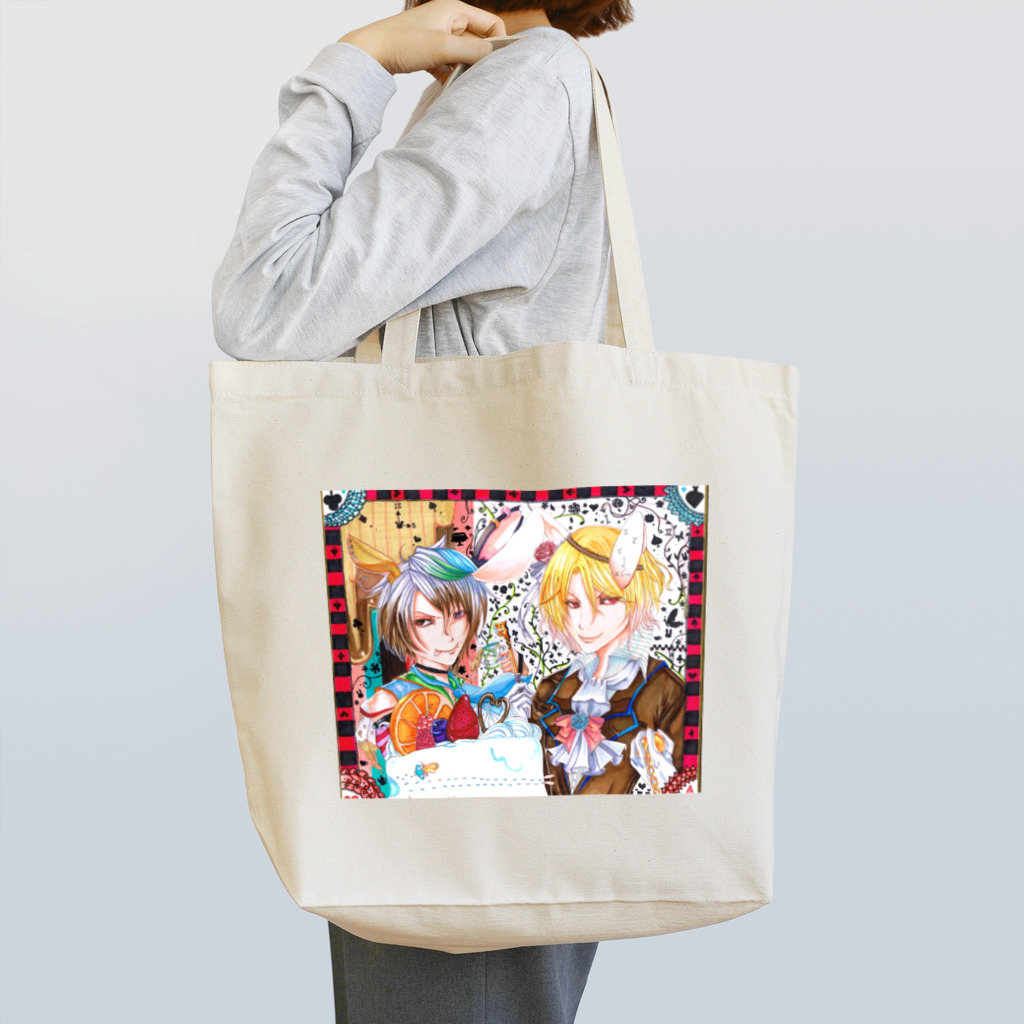 ぺちゃの ○。銀狐堂。○ の三月兎と時計兎 Tote Bag