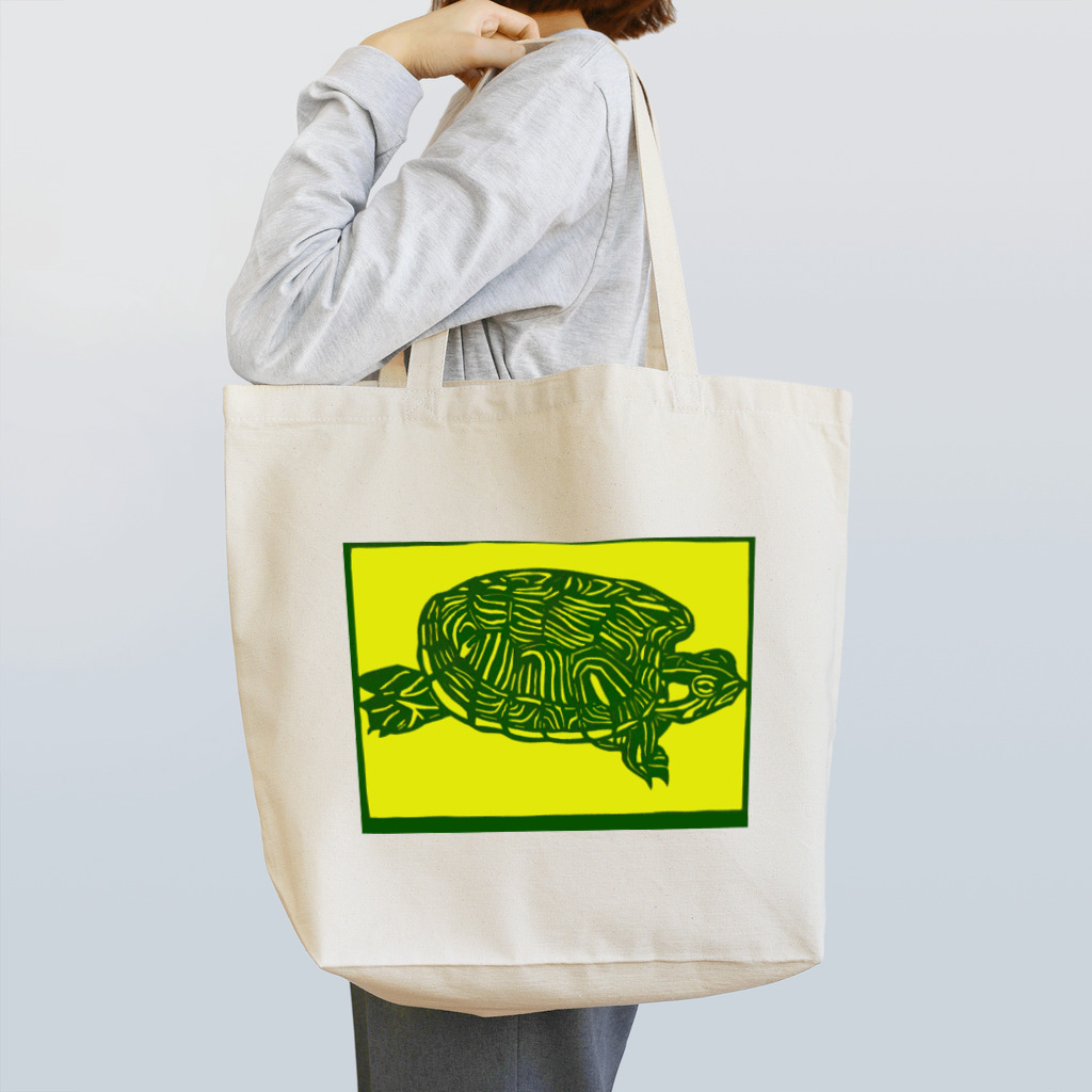 サカナオのミドリガメ　切り絵 Tote Bag