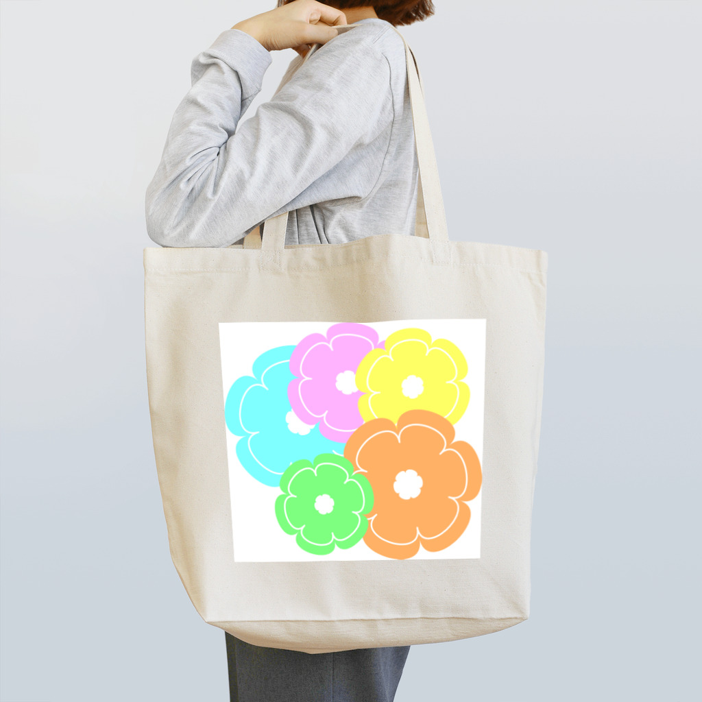 ジャンボリのパステルで可愛い花 Tote Bag