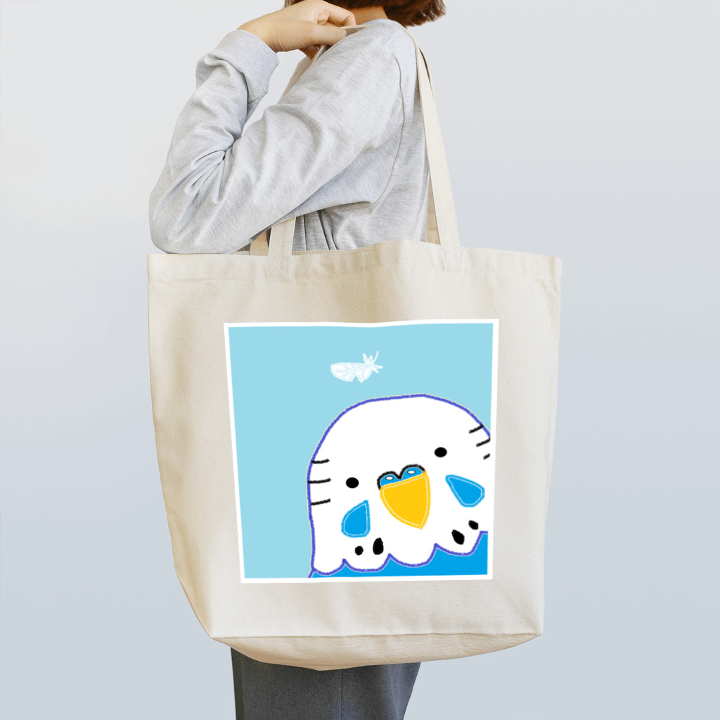 akink(ｱｷﾝｺ)のセキセイインコと羽根 Tote Bag