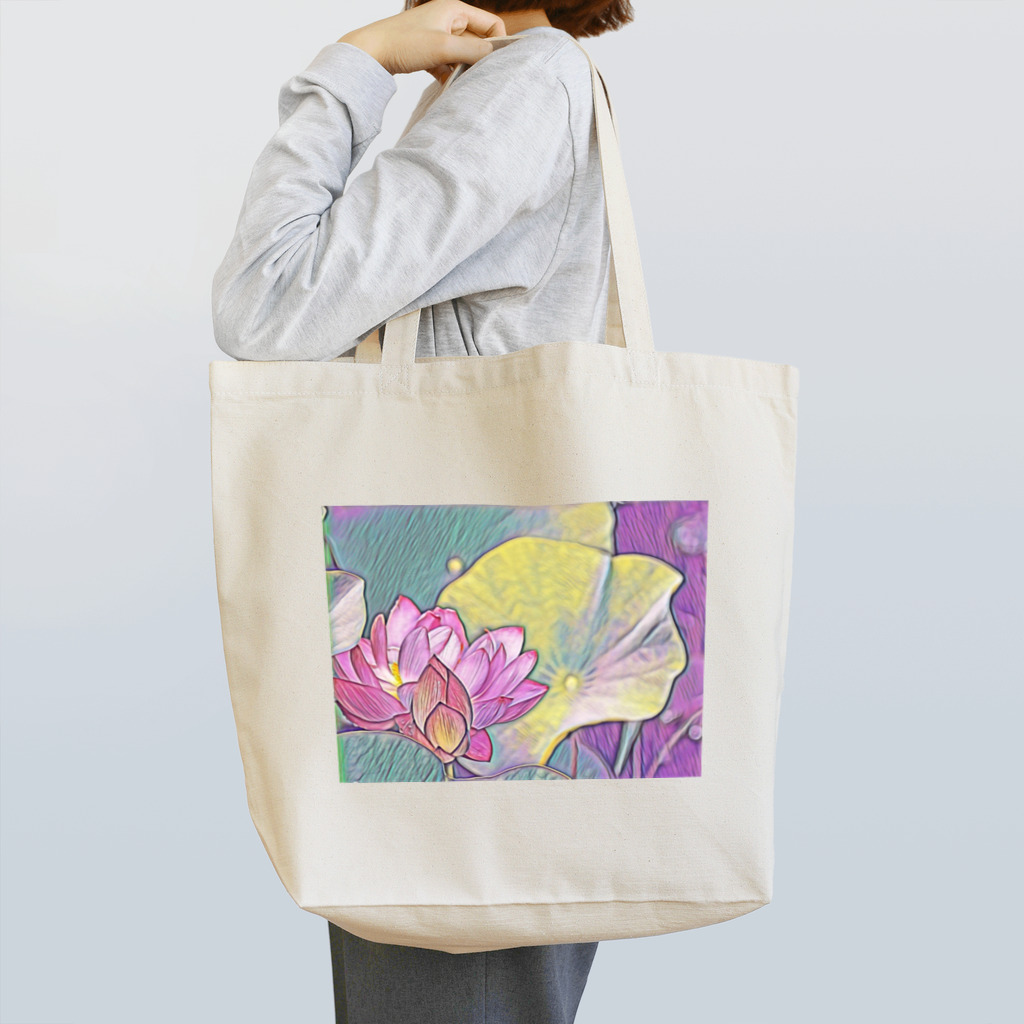 jun-hoshiの清らかな心・蓮の花 トートバッグ