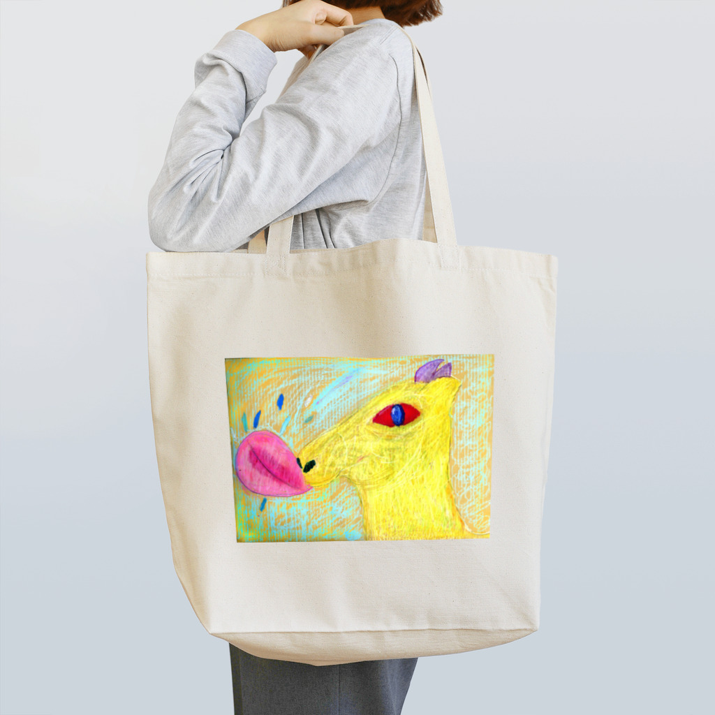 ちょいずれTシャツのべろりん牛さん Tote Bag