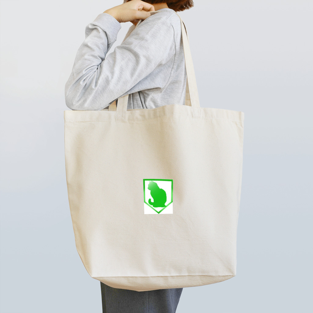 Black Cat WorksのEnlightened Green Cat Tote Bag