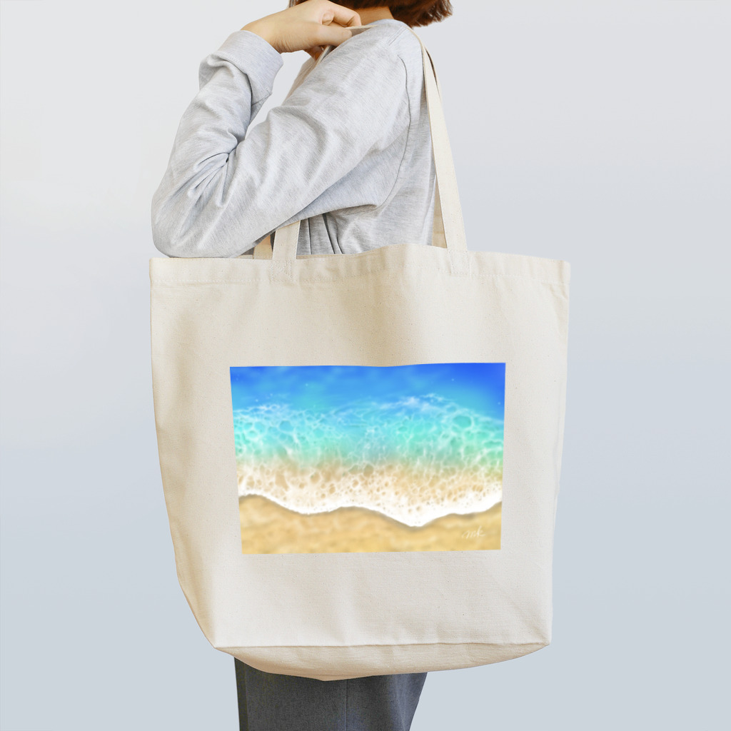 Masami’s artworksのキラキラ水面・ビーチ柄シリーズ2 トートバッグ