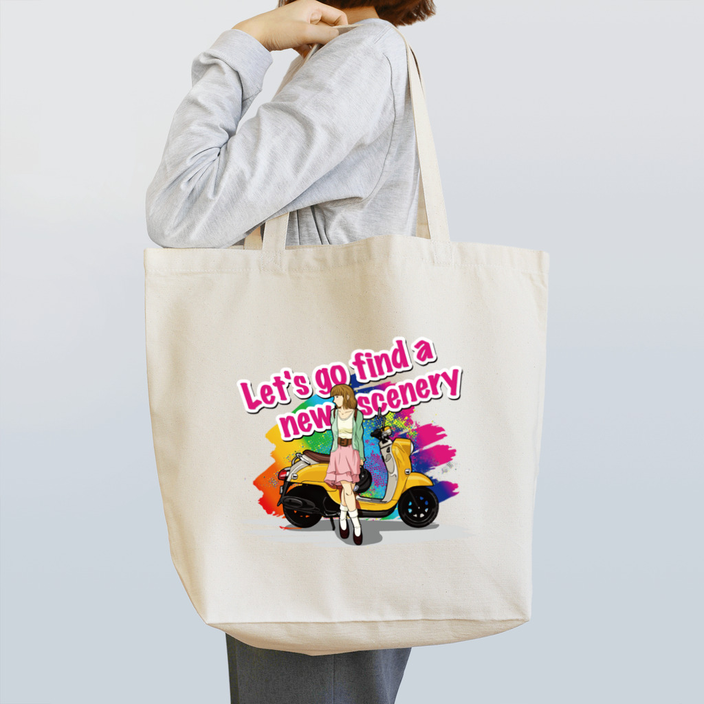 バイクは楽しいの原付女子 Tote Bag