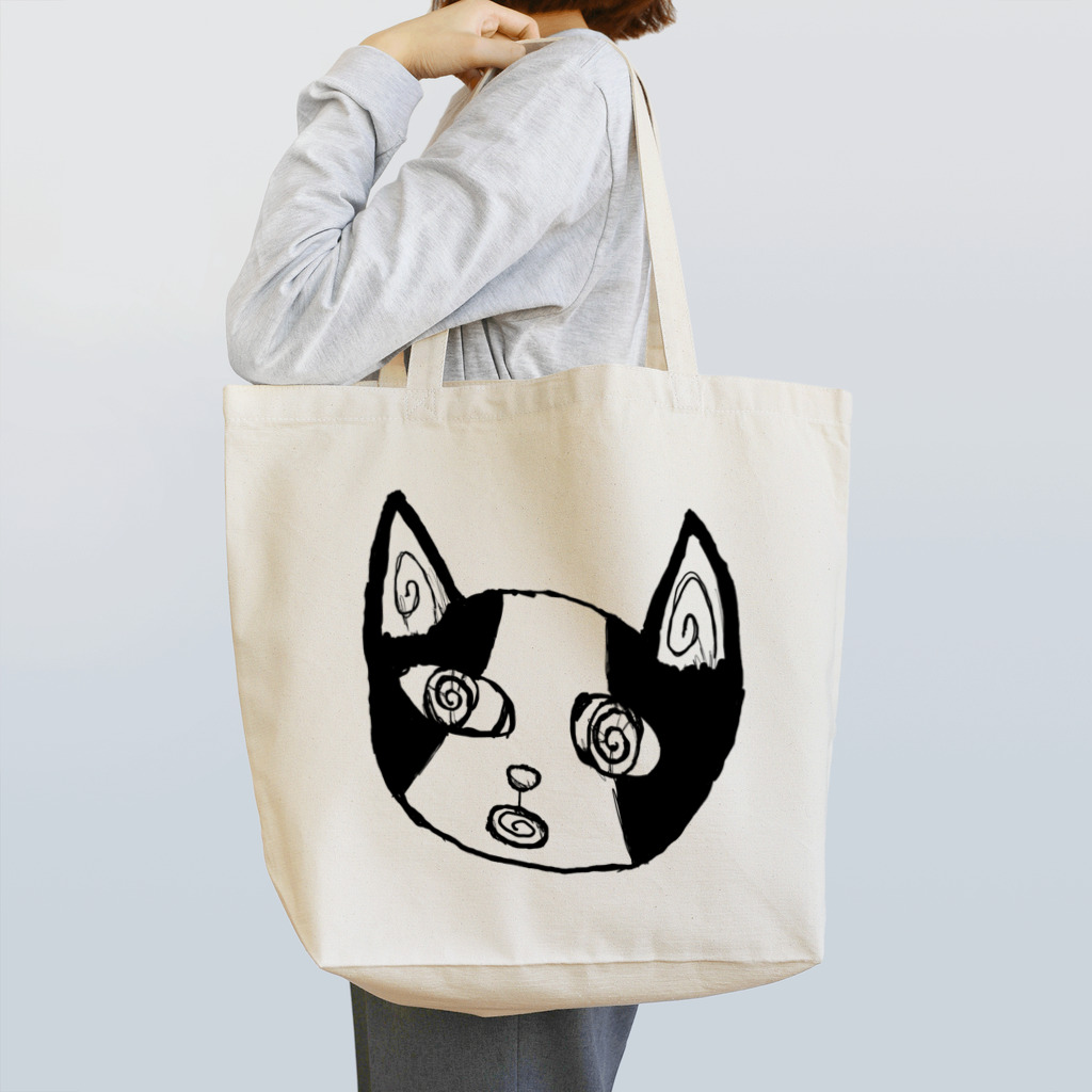 うずまきモンスターのうずまき猫・ブラック＆ホワイト Tote Bag