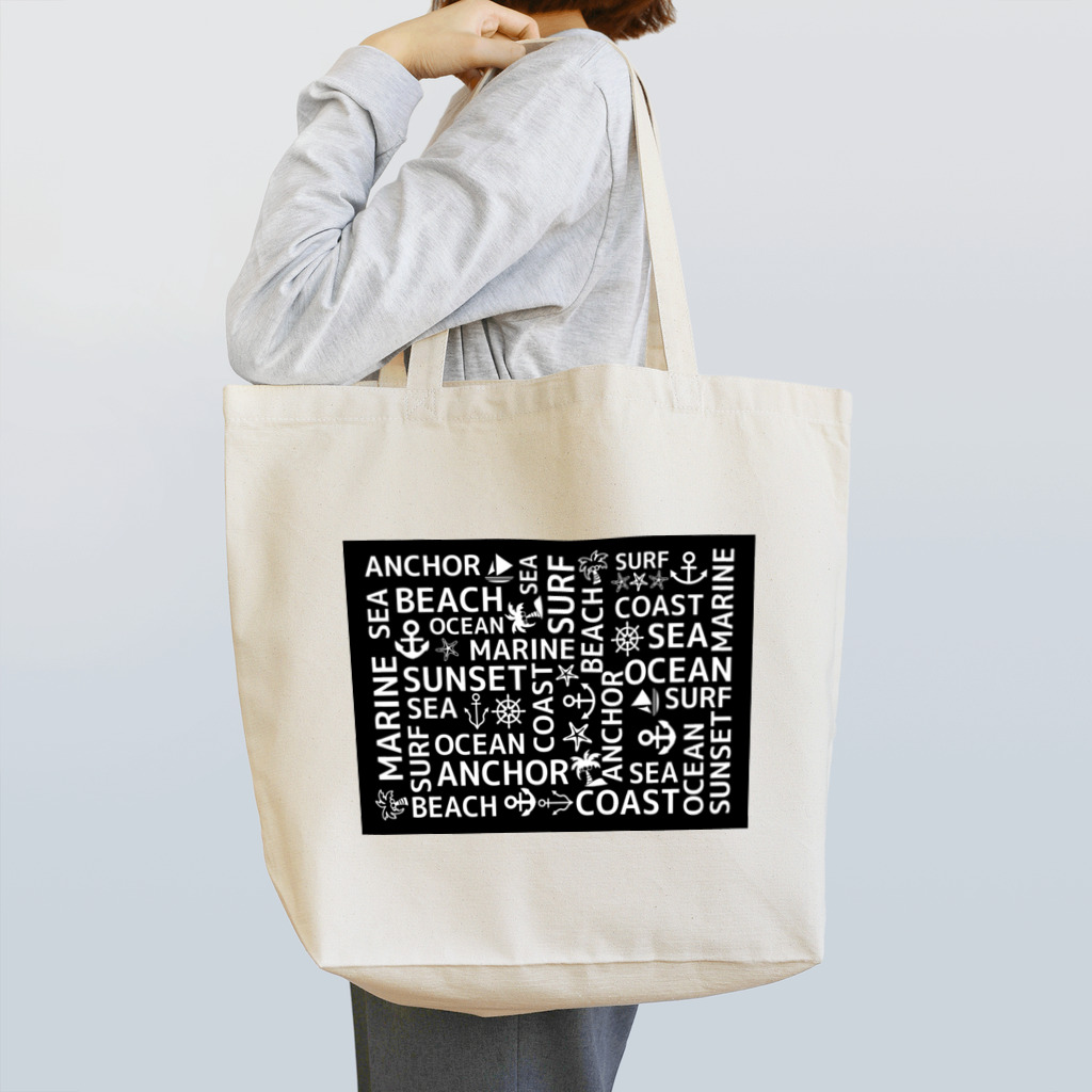 red smileのモノクロマリン（黒） Tote Bag