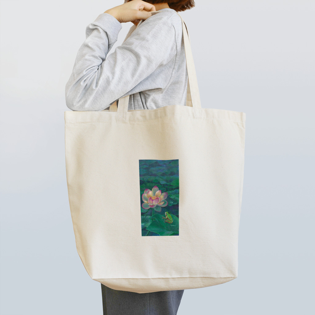 hitomi-artの蓮とカエル Tote Bag