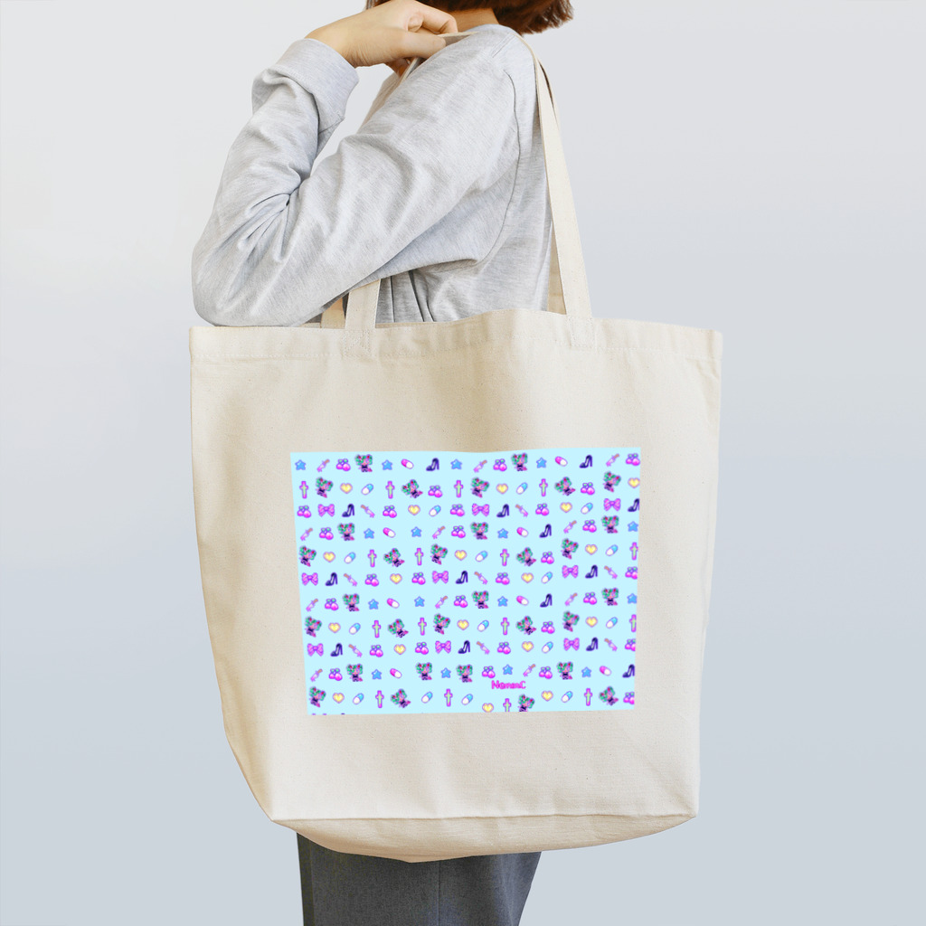 Nemon.Cのあぁちゃまのゆめかわ8bit　　ブルー Tote Bag